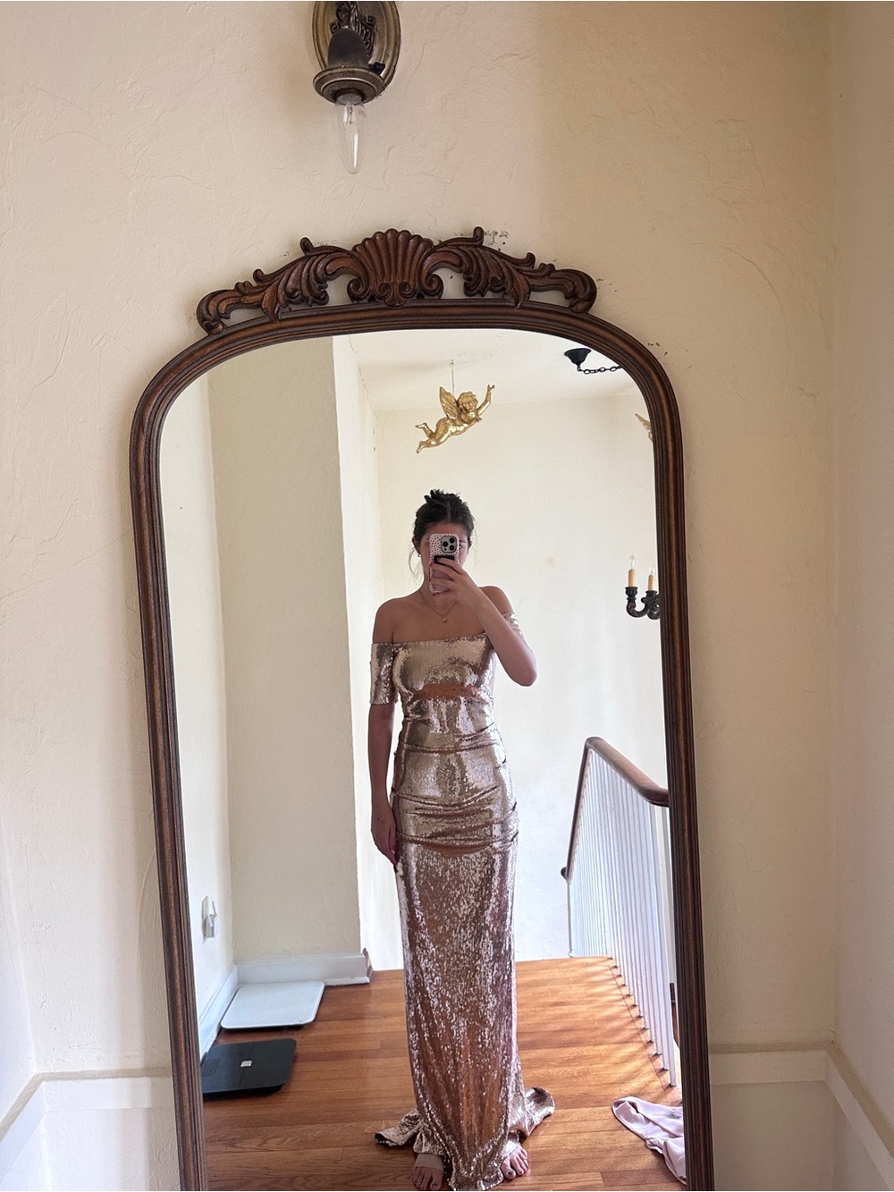 Nicole Miller Taupe Evening Dress
